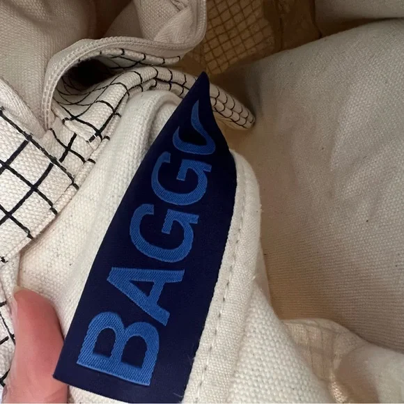 Baggu Vertical Duck Canvas Grid Tote Bag with Handles - Picture 10 of 10